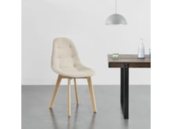Conjunto de Cadeiras de Jantar [EN.CASA] Kopparberg Bege (Faia, 100 % poliéster - 86 x 53 x 47 cm)