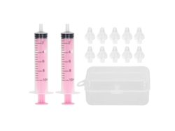 2 Irrigadores Nasales Para Bebés De 10 Ml Con 10 Cabezales De Silicona, Aspirador Nasal Rosa