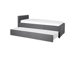Cama con somier BELIANI Marmande de Poliéster Gris 188x214x82