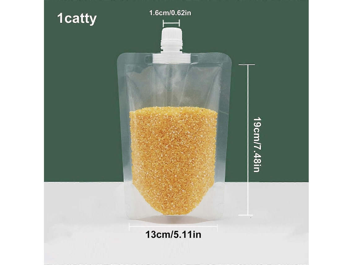 10 Bolsas Herméticas Anti-humedad Para Granos Con Embudo, Transparentes Para Almacenamiento De Alimentos 0,5 Litros