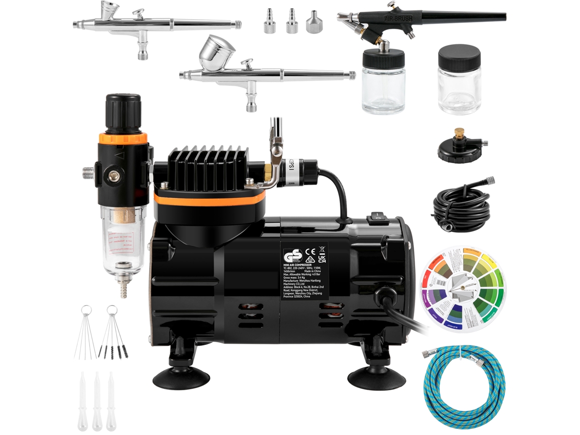 Kit De Aerógrafo Profesional Succebuy, Aerógrafos De Alimentación Por Gravedad De Doble Acción, Sistema De Compresor Para Arte