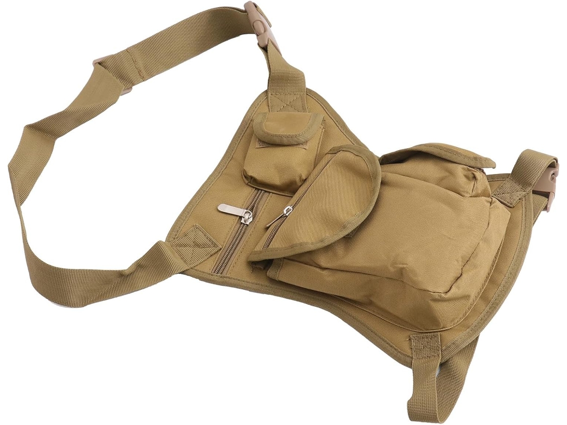 Bolsa Multifuncional Impermeable Para Muslo Con Estampado De Camuflaje Militar.