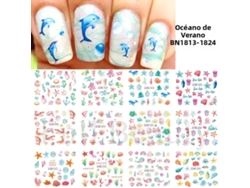 Pegatinas para uñas con motivos marinos, decoraciones para uñas para el verano.