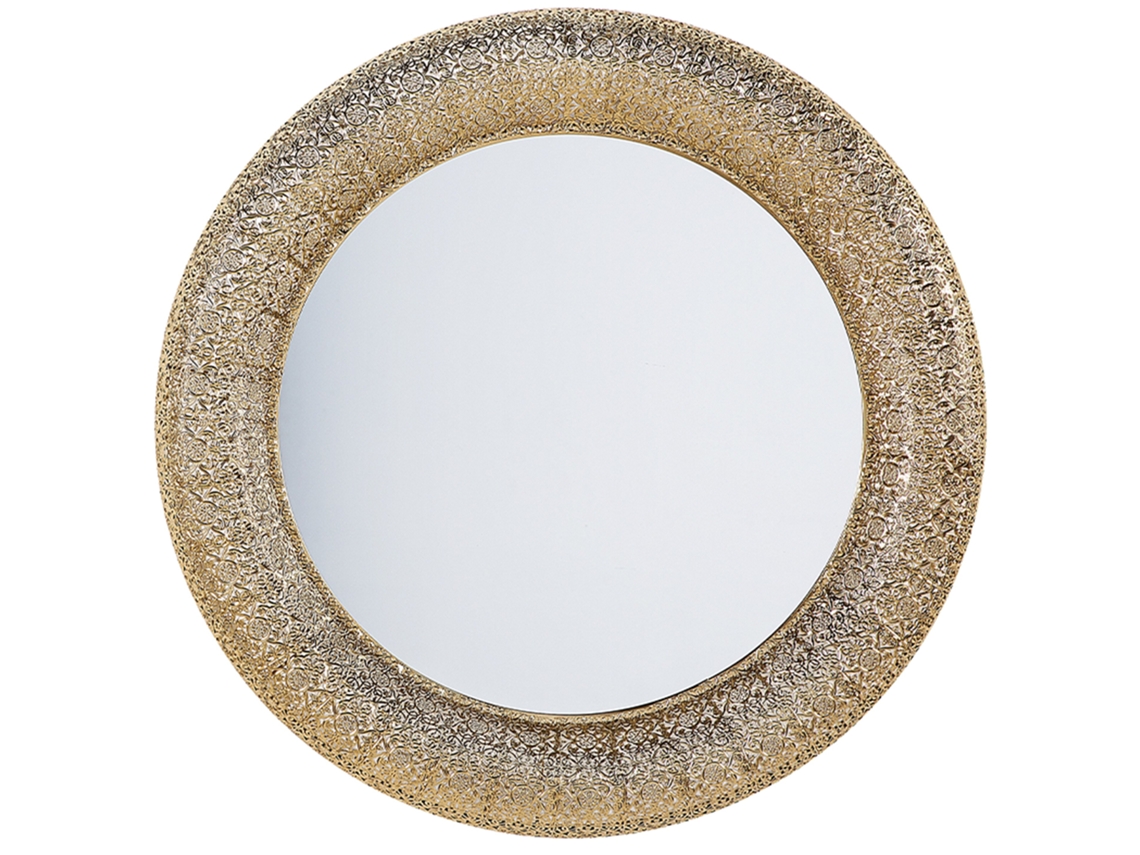 Espejo BELIANI Channay de Hierro Dorado 80x5x80