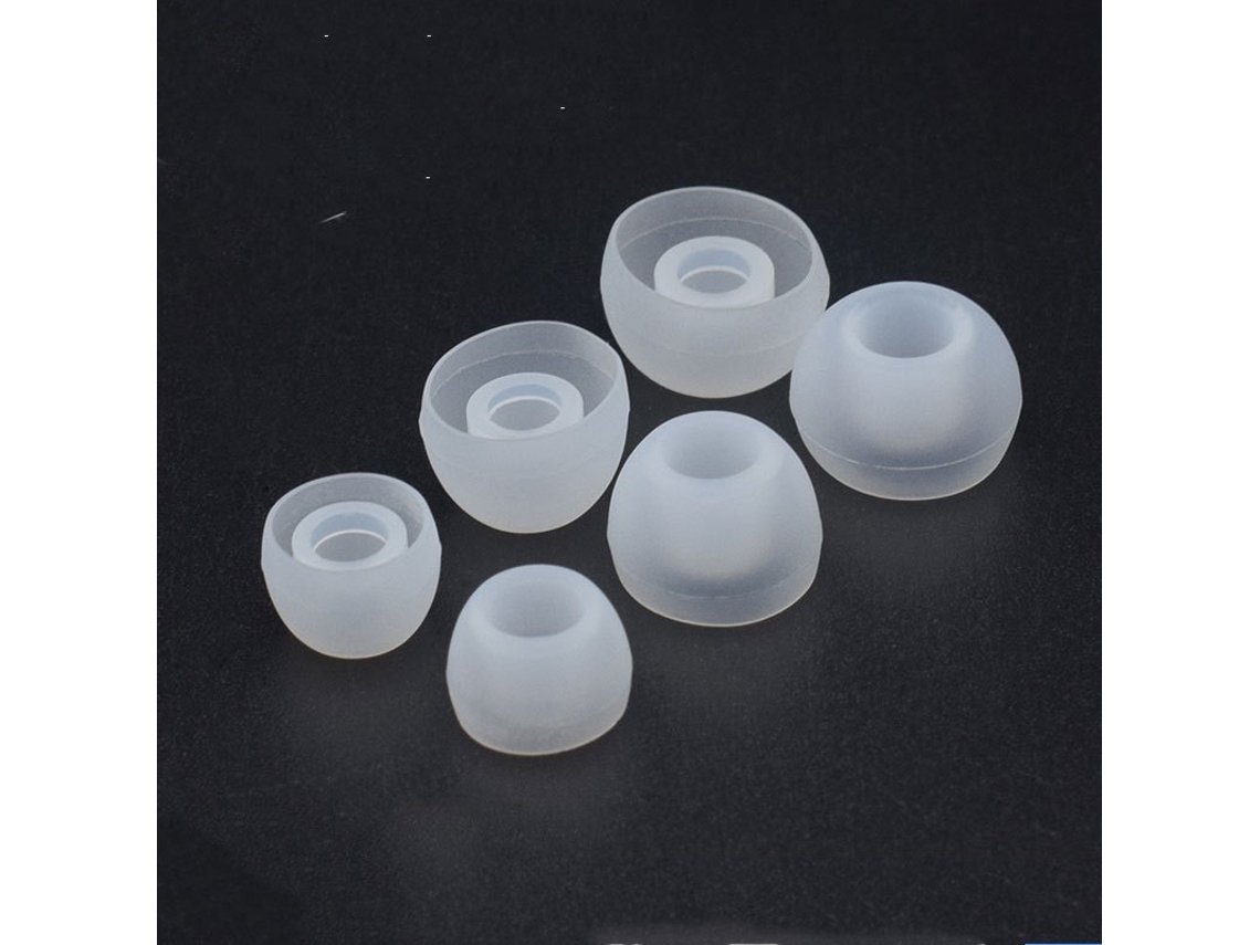 Pontas auriculares de silicone para fones de ouvido de 4,5-6 mm 3 tamanhos 15 pares Transparente