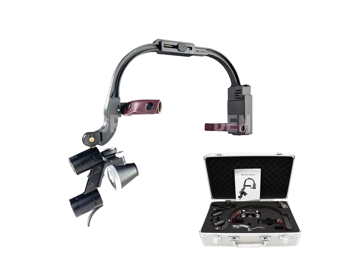Lupas dentales, aumentos de 2,5x y 3,5x, linterna LED incorporada, kit completo OEM de 2,5x