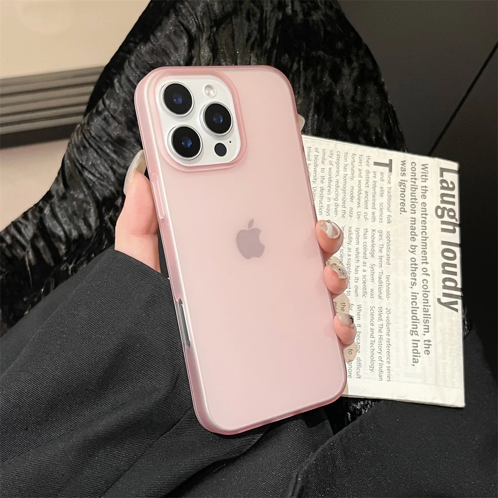 (iphone Xs, Rosa) Funda Transparente Mate Para Iphone Con Marco De Silicona A Prueba De Golpes.