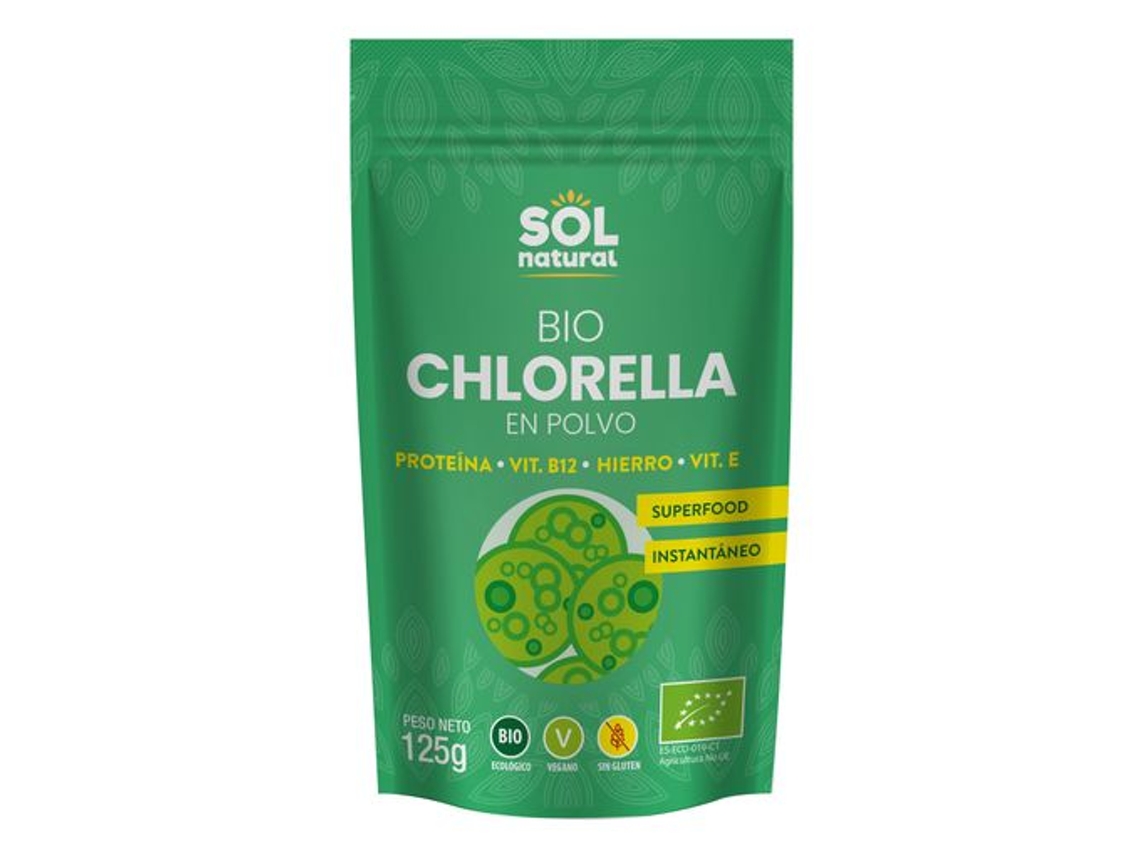 Suplemento Alimentar SOLNATURAL Chlorella En Bio (125 Gr - Polvo)