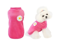 2026-suéter Para Perros De Lana Fleece Con Patrón De Crisantemo Abrigo Cálido Invierno Ropa Mascota