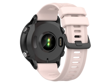 Correa de Silicona 22mm diseño de sarga hebilla negra para Garmin Forerunner 955/Forerunner 935/Descent G1 - color rosa pálido