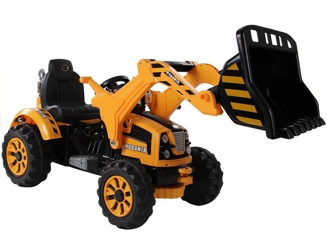 Tractor eléctrico con excavadora de cangilones naranja B.active