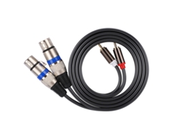 Cable adaptador de audio D2026n de doble RCA macho a XLR hembra con doble cable de PVC de 1,5 m