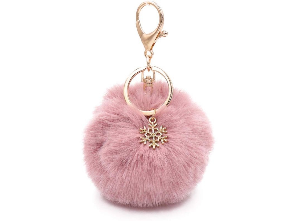 2026rebe-llavero Linjou 2 Piezas Pelota De Pelo Artificial Fluffy Accesorio Para Carro Y Bolsa