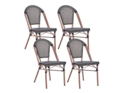 Conjunto De 4 Cadeiras De Jardim Beliani Rifreddo De Ratan Sintético Cinzento 46x57x88