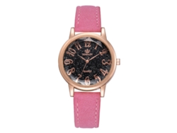 Reloj De Pulsera Para Mujer Con Esfera De Diamantes Y Pedrería, Correa De Piel Sintética, Movimiento De Cuarzo (rojo)