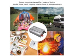 Inversor de potencia de onda sinusoidal pura de 1000 W (CC 12 V a CA 220 V) con protección múltiple y cargador de coche para cámara y teléfono.