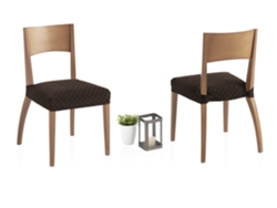 Pack de 2 Fundas Elásticas para Silla Olivia MILICA (45 x 45 cm - 60% Poliéster y 35% Algodón - Marrón)