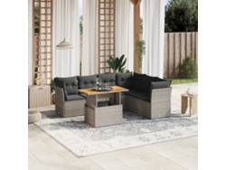 Conjunto de sofás de jardín de 7 piezas DKD Home Decor con cojines de mimbre gris