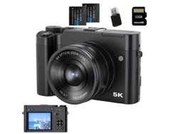Cámara Digital Szsmart Dc205x 5k 64mp Zoom Óptico 6x Cámara Dual Wifi Para Estudiantes Y Vloggers + Tarjeta De Memoria De 32 Gb + 2 Baterías