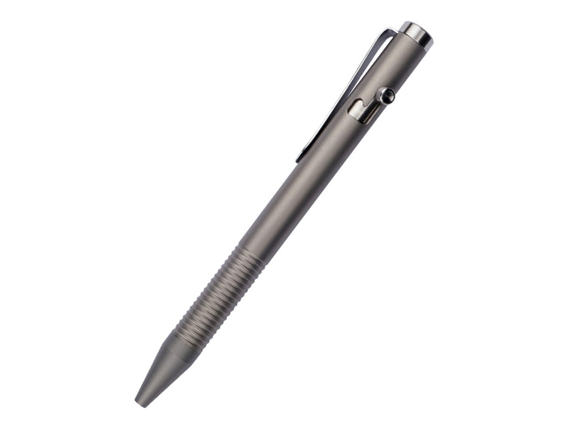Bolígrafo portátil de aleación de titanio, herramienta de equipo para escritura, para viajes al aire libre, regalo de oficina gris