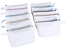Nuobesty Juego De 10 Bolsas De Maquillaje De Lona En Blanco De 20x10 Cm Con Cremallera Para