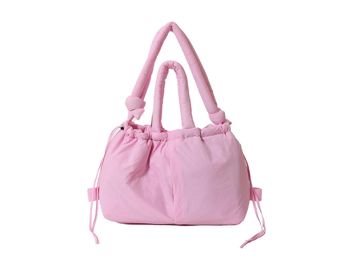 Bolso bandolera versátil para mujer, mochila de gran capacidad, color liso, estilo mensajero, modelo acolchado sencillo, rosa.