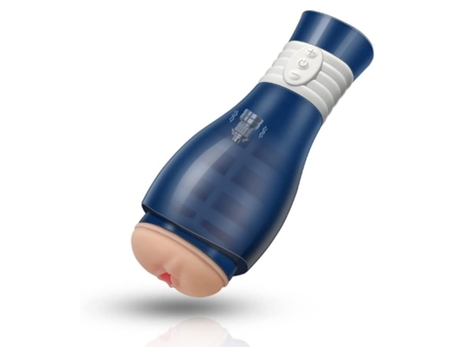 Masturbador Masculino Eléctrico Taza Manos Libres Chupando Juguetes Azul BISBISOUS