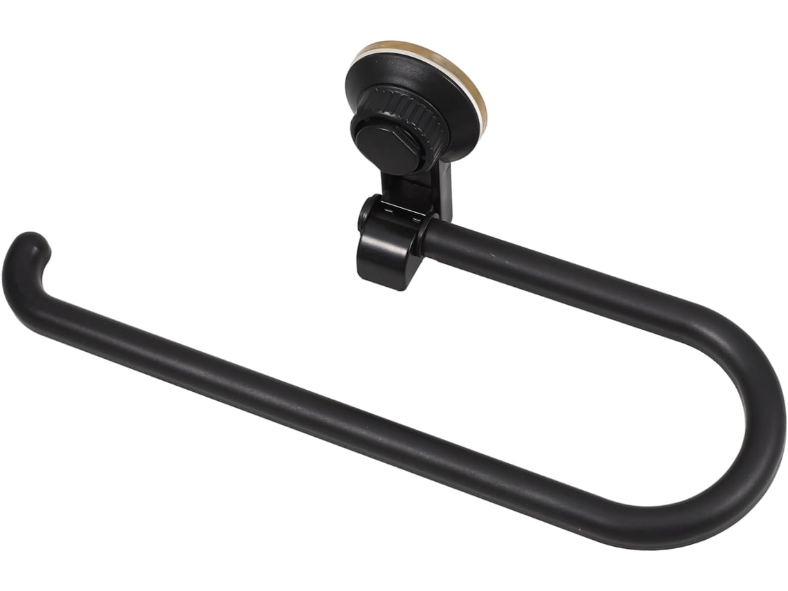 Toallero adhesivo para baño, portarrollos de papel higiénico negro, toallero de pared, fácil de usar