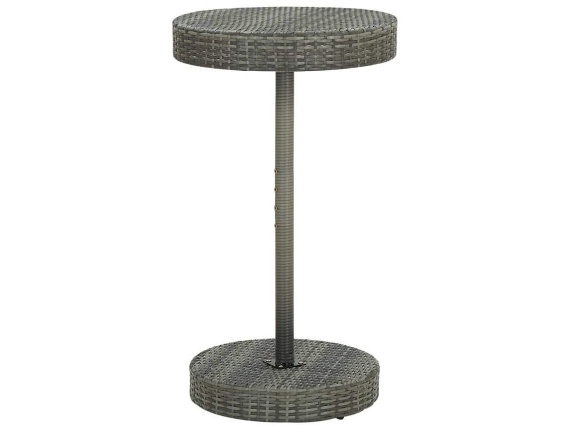 Mesa de jardín LOVELY HOME Comedor de Mimbre con Base Gris (60,5 x 106 cm)