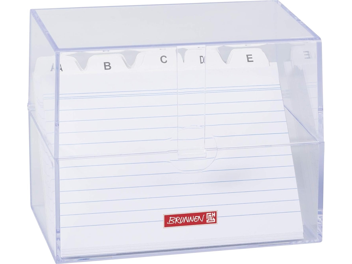 Caja de cartón A6 rellena de material transparente. Gokoco