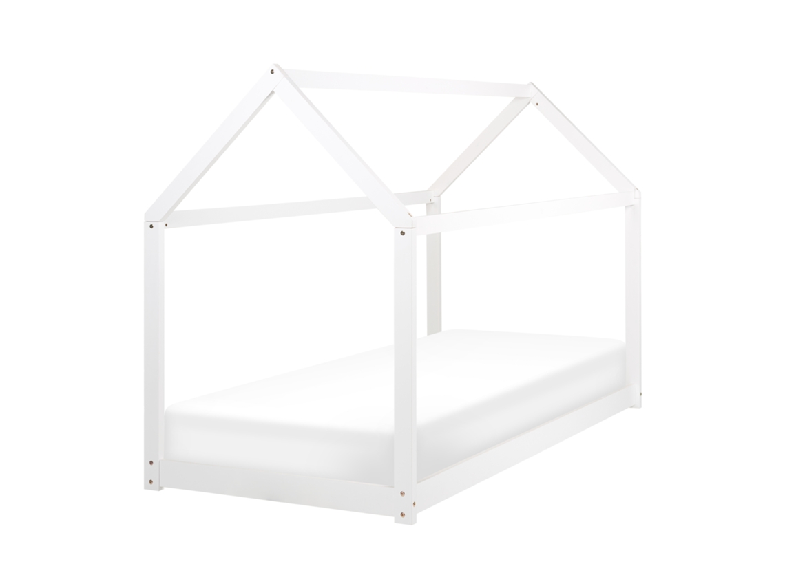 Cama con somier BELIANI Tosse de Madera de pino Blanco 98x200x140