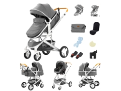 Cochecito de bebé, portabebés, configuración de viaje 3 en 1, ligero y plegable, A530 Gris