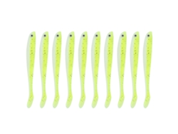 10 Unidades De Señuelos Artificiales Con Cola En T De 6 Cm, De Pvc, Ecológicos, De Cebo Blando, Accesorio De Pesca (n.º 4: Amarillo, Verde Y Blanco).