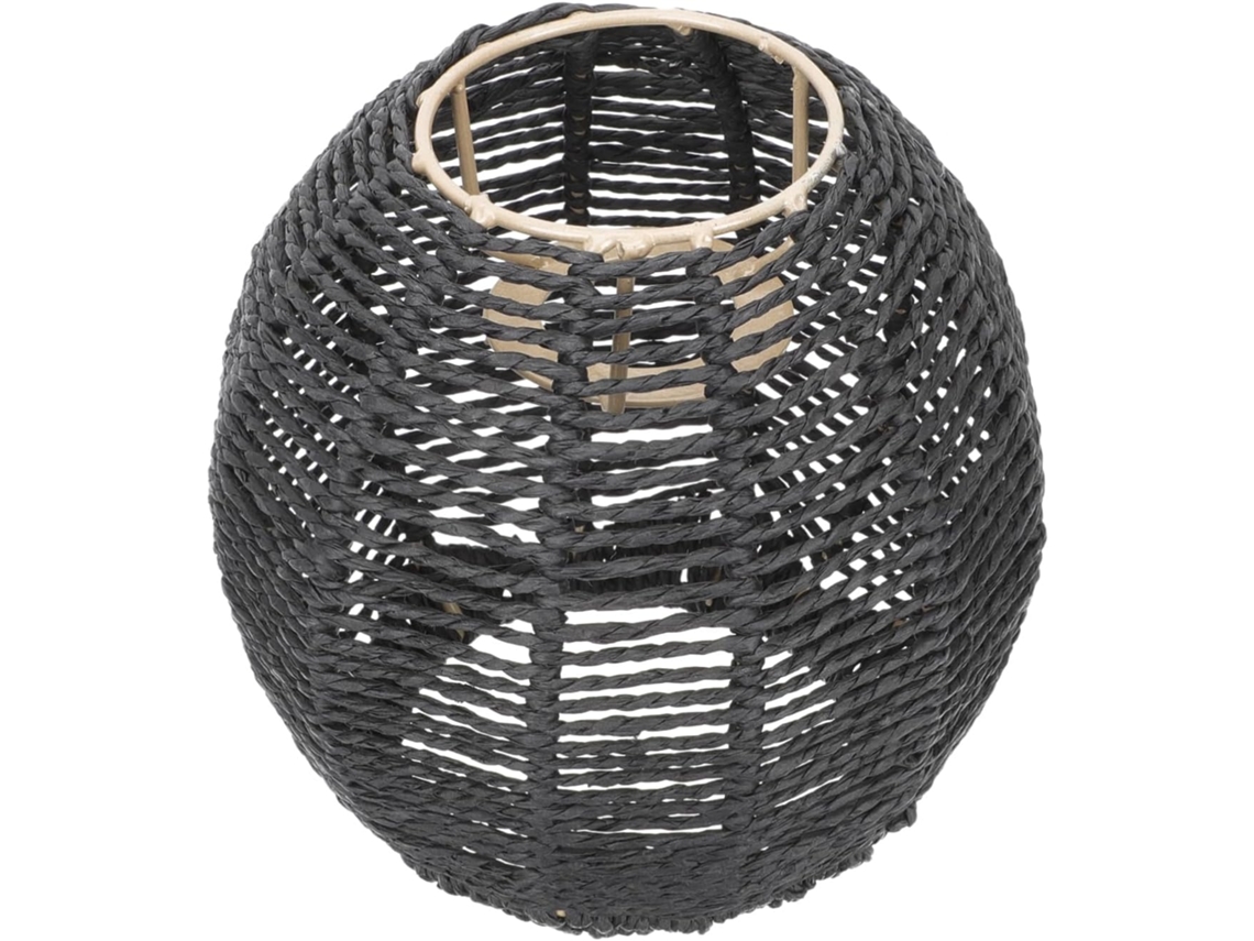 Lámpara colgante de techo hecha a mano con tela negra, estilo retro, ideal para comedores y otros espacios.
