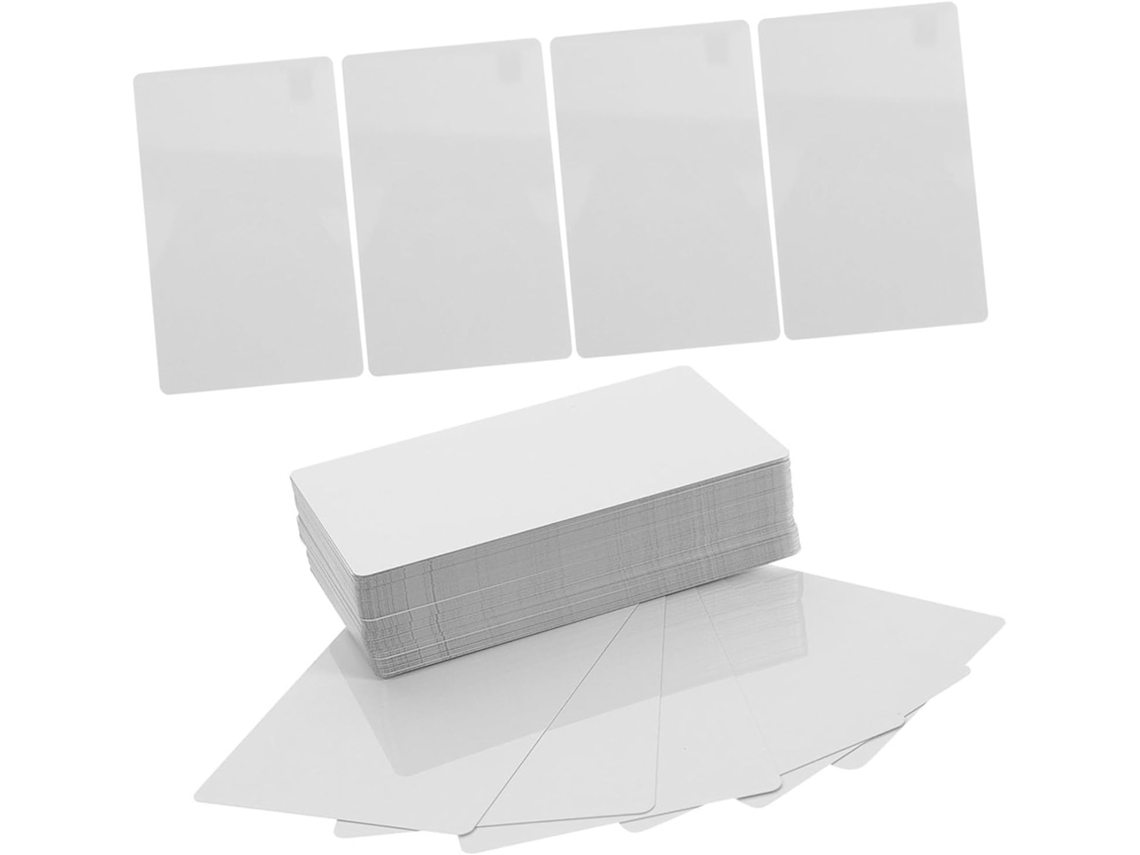 Tarjetas de visita de 21 mm de grosor, paquete de 50 unidades, de aleación de aluminio blanco, 0, esquinas redondeadas.