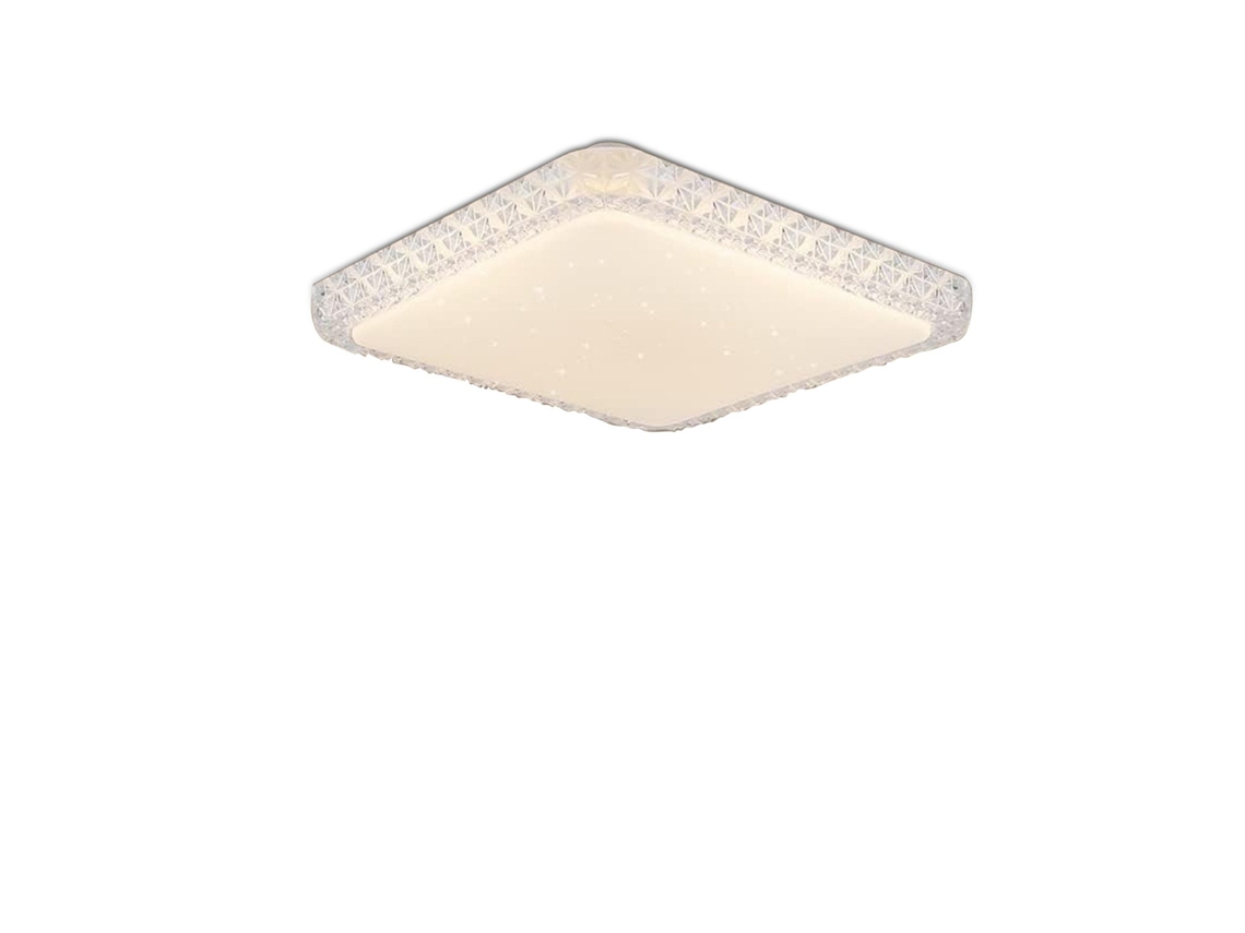 Lámpara de techo LED cuadrada moderna de 30 cm con diseño de cielo estrellado de cristal, ajustable con control remoto, blanca, pequeña, ideal para sala de estar, pasillo u oficina.