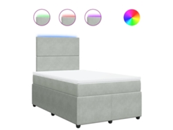 Maison Exclusive - Cama Box Spring Con Colchón Terciopelo Gris Claro 120x190 Cm