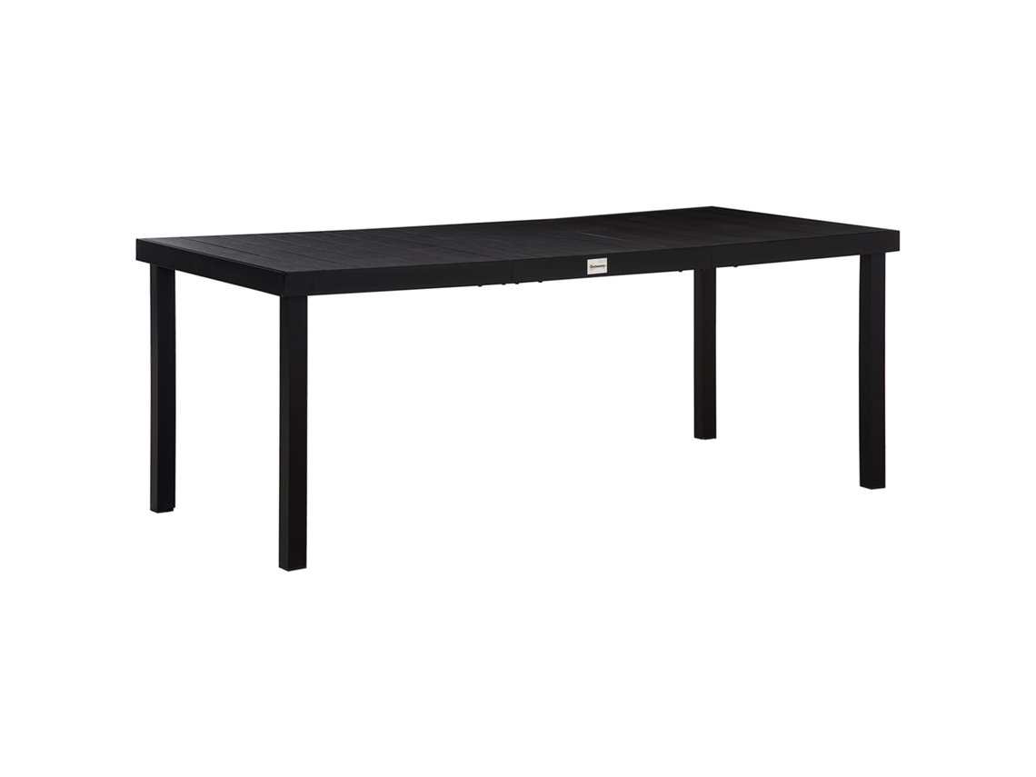 Mesa De Jardín Outsunny Para 8 Personas, Aluminio Y Plástico, Negra, 190 Cm.