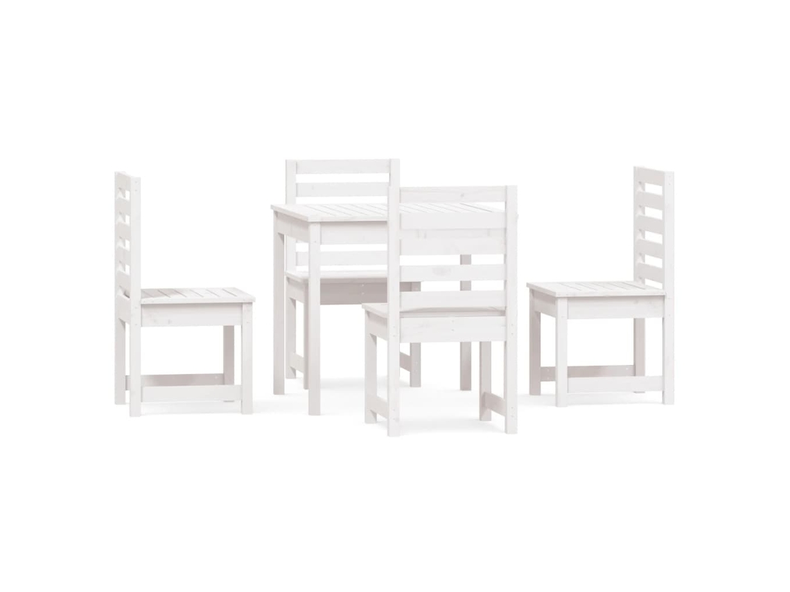Maison Exclusive - Juego De Comedor De Jardín 5 Piezas Madera Maciza Pino Blanco