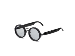 Gafas De Sol Inteligentes Ai Bluetooth Redondas | Ajuste De Tonos, Protección Uv (negro Lentes Grises)