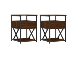 Maison Exclusive - Mesitas Noche 2 Uds Madera Ingeniería Marrón Roble 40x42x55 Cm