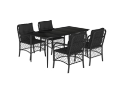 Maison Exclusive - Set De Muebles Jardín 5 Pzas Con Cojines Ratán Sintético Negro