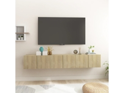 Estantería/Muebles de TV para Pared 3 Pzs 60X30X30 Cm Roble Sonoma