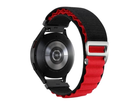 Correa de nailon 22mm ajustable para Realme Watch 3/Huami Amazfti GTR 4/GTR 4 Pro - negro/rojo
