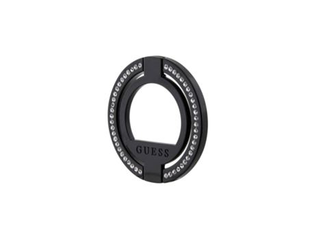Soporte Anillo Magsafe Strass GUESS Aluminio Negro