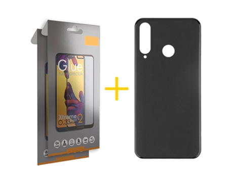 Pack 2 X Película de Vidrio Templado Full Funda GANDY por Huawei P30 Lite Silicona Liso Negro GANDY