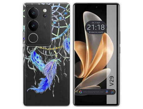 Funda Diseño Plumas para Vivo V29 5G TUMUNDOSMARTPHONE Silicona Multicolor