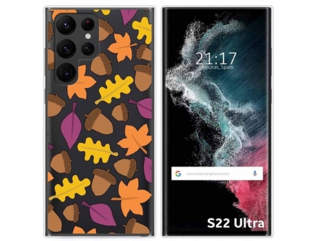Carcasa Samsung Galaxy S22 Ultra 5G TUMUNDOSMARTPHONE Dibujos Transparente Otoño Multicolor
