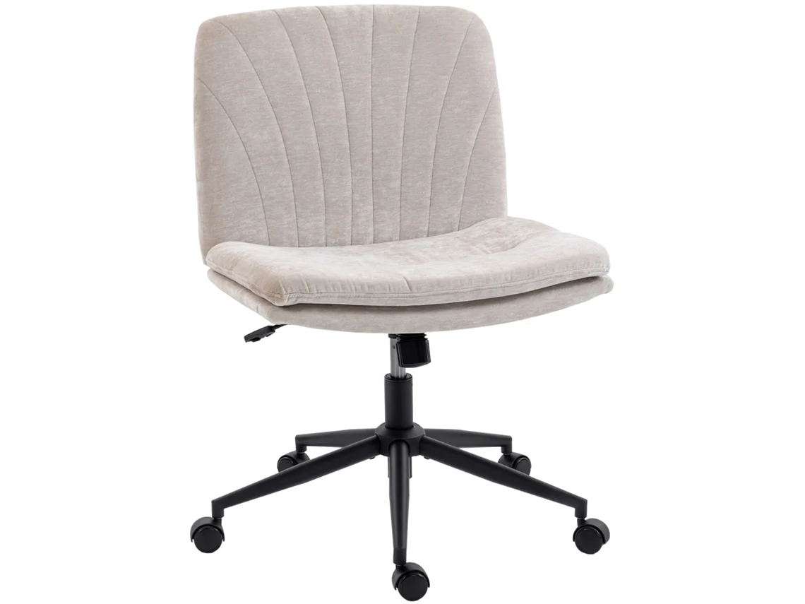 Silla De Oficina Sin Reposabrazos, De Chenilla, Altura Regulable, 62 X 67 X 83-93 Cm, Beige.