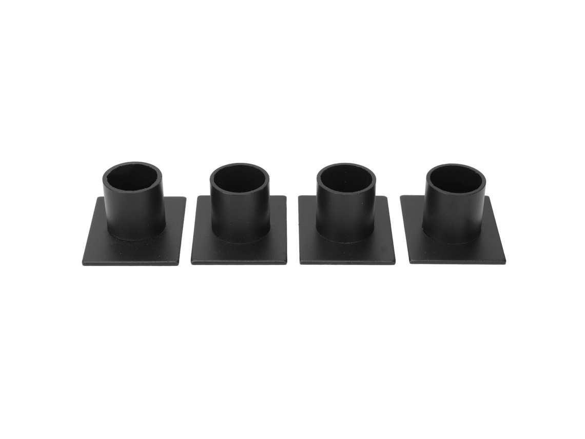 4pcs Portavasos Cuadrado Negro Para Velas Taper Decorativo Para Bodas Y Aniversarios